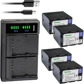 Kastar 4-Pack Battery and LTD2 USB Charger Replacement for JVC GY-HMQ10, GY-HMQ10E, GY-LS300, GY-LS300CHU, GY-HM200, GY-HM200U, GY-HM200HW, GY-HM200SP, GY-HM200SP Sports, GY-HM250 GY-HM250SP Cameras in Saudi Arabia