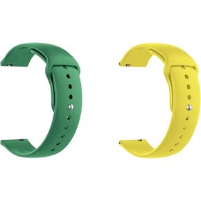 ONE ECHELON Quick Release Watch Band Compatible With Lotus Men's Digital 50039/1 Silicone Watch Strap with Button Lock, Pack of 2 (Green and Yellow) in Kuwait
