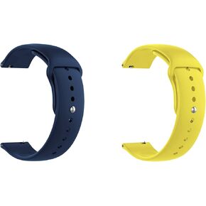 ONE ECHELON Quick Release Watch Band Compatible With Polar Unite Silicone Watch Strap with Button Lock, Pack of 2 (Blue and Yellow) in Kuwait