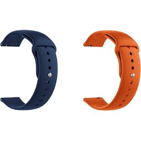 ONE ECHELON Quick Release Watch Band Compatible With Lotus Men's Digital 50039/1 Silicone Watch Strap with Button Lock, Pack of 2 (Blue and Orange) in Kuwait