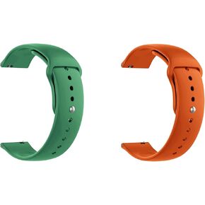 ONE ECHELON Quick Release Watch Band Compatible With Polar Ignite 2 Silicone Watch Strap with Button Lock, Pack of 2 (Green and Orange) in Kuwait