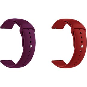 ONE ECHELON Quick Release Watch Band Compatible With Lotus Men's Digital 50039/1 Silicone Watch Strap with Button Lock, Pack of 2 (Purple and Red) in Kuwait