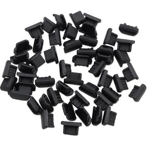 مقابس PortPlugs المضادة للغبار (5 أزواج) لأجهزة Android Micro USB ومقبس سماعة أذن 3.5 مم - حماية من الرذاذ والأوساخ والوبر، مجموعة سدادات الغبار مع مزيل بطاقة SIM (أسود) in Kuwait