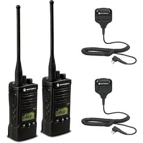 2 x Motorola RDU4160D RDX Business Series Two-Way UHF Radio with Display (Black) (RDU4160D) + 2 x HKLN4606 Remote Speaker Mic in Kuwait