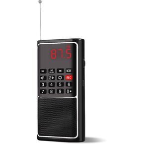 السماح للراديو المحمول مع مكبر صوت Mp3، راديو FM قابل للنقل، راديو FM يدعم بطاقة Tf/USB/تسجيل الموسيقى، راديو صغير يعمل بالبطارية القابلة لإعادة الشحن، راديو FM مع أفضل استقبال (أسود) in Kuwait
