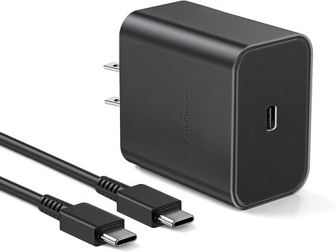 شاحن حائط USB-C فائق السرعة بقدرة 45 وات لهاتف سامسونج جالاكسي S23 S22 S21 S20 Ultra S23+ S22+ S21+ S10 Plus Note 20/Note 10/10 Plus 5G A13 A32 A51 A52، Galaxy Tab S8/S7 in Saudi Arabia