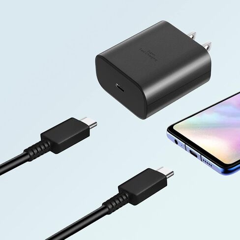 شاحن حائط USB-C فائق السرعة بقدرة 45 وات لهاتف سامسونج جالاكسي S23 S22 S21 S20 Ultra S23+ S22+ S21+ S10 Plus Note 20/Note 10/10 Plus 5G A13 A32 A51 A52، Galaxy Tab S8/S7 in Saudi Arabia