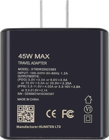 شاحن حائط USB-C فائق السرعة بقدرة 45 وات لهاتف سامسونج جالاكسي S23 S22 S21 S20 Ultra S23+ S22+ S21+ S10 Plus Note 20/Note 10/10 Plus 5G A13 A32 A51 A52، Galaxy Tab S8/S7 in Saudi Arabia