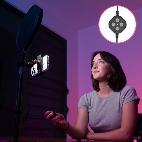 خلفية استوديو جوبي بيمو، ضوء استوديو للفيديو، مجموعة أدوات إنشاء المحتوى، إضاءة خلفية مع 12 لونًا، إمالة 360 درجة، متوافقة مع GorillaPod، ضوء استوديو USB in Saudi Arabia