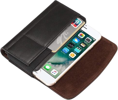 حافظات الهاتف المحمول لهواتف iPhone 8 7 6، جراب بمشبك حزام جلدي، جراب بحافظة للحزام لهاتف Samsung Galaxy S4/S3/J7-2017. حافظة المحفظة مع أكمام حامل البطاقة in Saudi Arabia