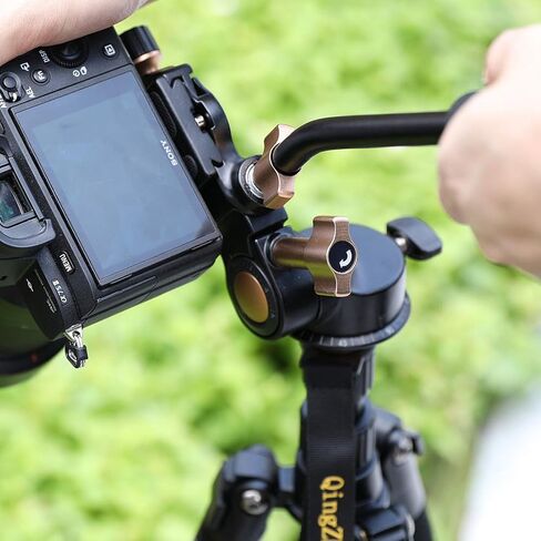 Soonpho Q-08S Heavy Duty Video Camera Tripod Fluid Drag Pan Head with Extended Handle for DSLR Camera,Camcorders,1/4 & 3/8 inch Screw Sliding Plate 360 Degree Rotating Tripod Head in Saudi Arabia