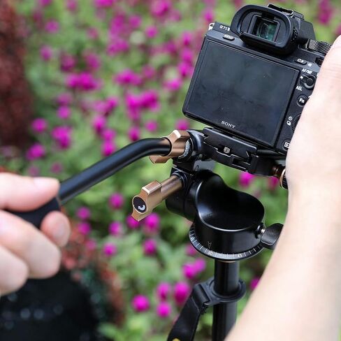 Soonpho Q-08S Heavy Duty Video Camera Tripod Fluid Drag Pan Head with Extended Handle for DSLR Camera,Camcorders,1/4 & 3/8 inch Screw Sliding Plate 360 Degree Rotating Tripod Head in Saudi Arabia