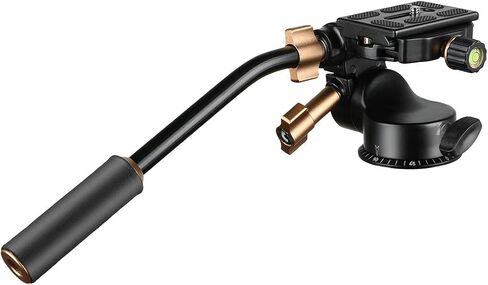 Soonpho Q-08S Heavy Duty Video Camera Tripod Fluid Drag Pan Head with Extended Handle for DSLR Camera,Camcorders,1/4 & 3/8 inch Screw Sliding Plate 360 Degree Rotating Tripod Head in Saudi Arabia