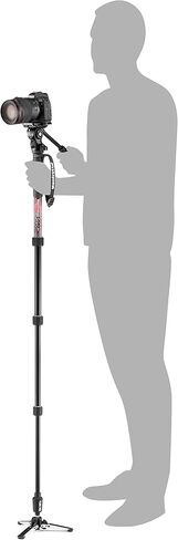 Manfrotto Element MII Video Aluminium Fluid Monopod, Slim and Lightweight, Loads up to 16kg, Foldable Fluid Base, 4 Sections, Twist Locks, for mirrorless and DSLR Cameras,Red in Saudi Arabia