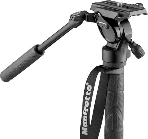 Manfrotto Element MII Video Aluminium Fluid Monopod, Slim and Lightweight, Loads up to 16kg, Foldable Fluid Base, 4 Sections, Twist Locks, for mirrorless and DSLR Cameras,Red in Saudi Arabia