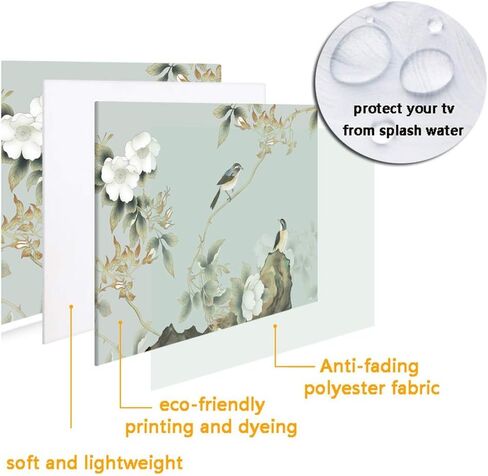 22-80 Inches TV Cover Dust Proof TV Screen Protector for LCD LED - with tv Remote Control Cover, Indoor Bedroom Living Room Decoration Television Dust Cover (Color : Bird, Size : 22in) in Saudi Arabia