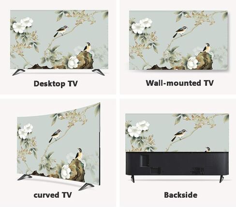 22-80 Inches TV Cover Dust Proof TV Screen Protector for LCD LED - with tv Remote Control Cover, Indoor Bedroom Living Room Decoration Television Dust Cover (Color : Bird, Size : 22in) in Saudi Arabia