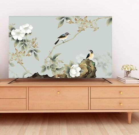 22-80 Inches TV Cover Dust Proof TV Screen Protector for LCD LED - with tv Remote Control Cover, Indoor Bedroom Living Room Decoration Television Dust Cover (Color : Bird, Size : 22in) in Saudi Arabia