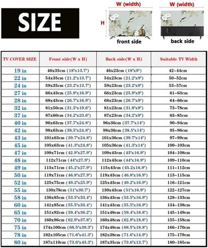 22-80 Inches TV Cover Dust Proof TV Screen Protector for LCD LED - with tv Remote Control Cover, Indoor Bedroom Living Room Decoration Television Dust Cover (Color : Bird, Size : 22in) in Saudi Arabia