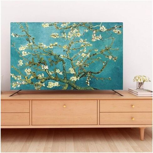 Universal TV Cover 22-80 Inches Colorful Dustproof TV Screen Protector for LCD LED, Painting Pattern Indoor Bedroom Living Room Decoration Dust Cover for Televisions ( Color : Green , Size : 22in ) in Saudi Arabia