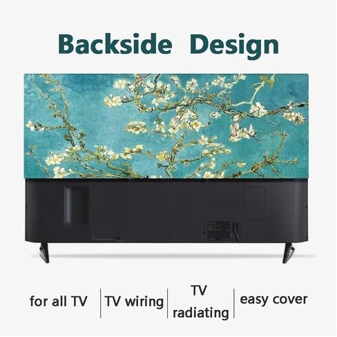 Universal TV Cover 22-80 Inches Colorful Dustproof TV Screen Protector for LCD LED, Painting Pattern Indoor Bedroom Living Room Decoration Dust Cover for Televisions ( Color : Green , Size : 22in ) in Saudi Arabia