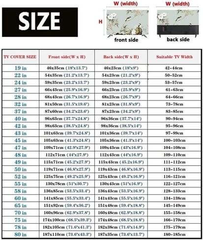 Universal TV Cover 22-80 Inches Colorful Dustproof TV Screen Protector for LCD LED, Painting Pattern Indoor Bedroom Living Room Decoration Dust Cover for Televisions ( Color : Green , Size : 22in ) in Saudi Arabia
