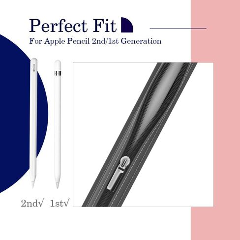 حافظة أقلام MoKo تناسب قلم Apple 1st/2nd، غطاء جراب بسحاب من جلد البولي يوريثان يناسب iPad الجديد الجيل العاشر 2022، iPad 9th/8th/7th Gen 10.2"، iPad Air 5th/4th Gen 10.9"، iPad 9.7"، Indigo in Kuwait