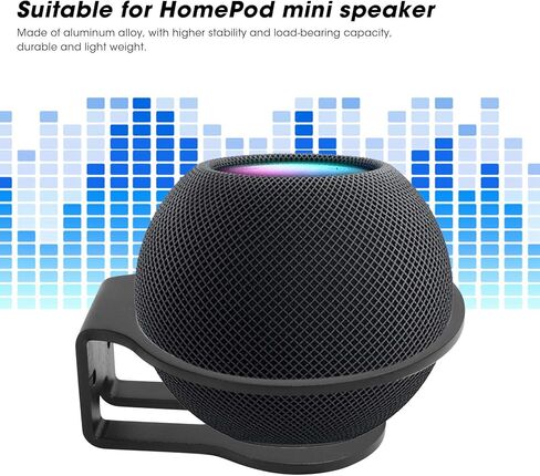 Wall Mount for Mini Speaker, Aluminum Alloy Speaker Hanger, with Install Screws, Stable and Safe, Save Space, Sturdy Metal Made Stand Holder for kitchen, study(Black) in Saudi Arabia