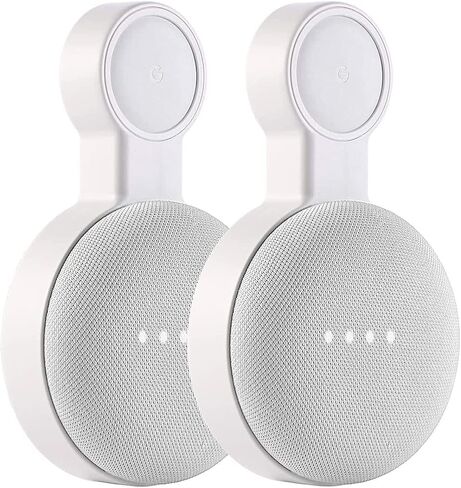 حامل تثبيت على الحائط بمنفذ PEF لجهاز Google Nest Mini وGoogle Home Mini، ملحقات موفرة للمساحة مع إدارة السلك لمكبر صوت Google Mini الذكي، بدون أسلاك أو براغي فوضوية (عبوة واحدة) in Kuwait