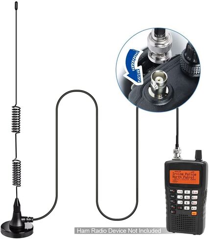 Bingfu 20-1300MHz Police Scanner Antenna Magnetic Base HF VHF UHF Two Way Ham Radio BNC Male Antenna Compatible with Uniden Bearcat Whistler Radio Shack Police Scanner in Kuwait