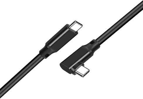 كابل USB C إلى USB C 90 درجة بطول 6.6 أقدام، كابل TYPEC 3.1 GEN2، 3.2Gen 2 USB-C كابل شاشة فيديو UHD 4K@60 هرتز، كابل USB C 20 جيجابت في الثانية، كابل شحن سريع 100 وات PD. لـ Oculus Quest، MacBook Pro، AR، Switch in Kuwait