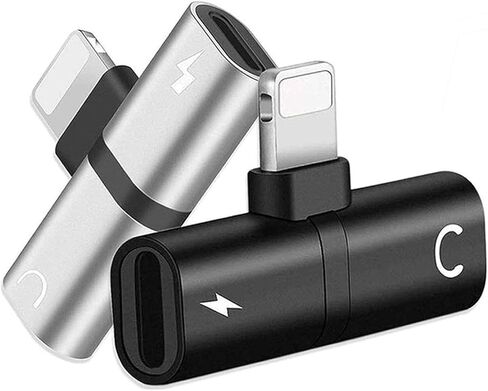 [معتمد من Apple MFi] عبوتان من محول iPhone، محول سماعة رأس لهاتف iPhone، صوت لايتنينج مزدوج + محول شاحن دونجل كابل مقسم متوافق مع iPhone 14/13/12/11/XS/XR/X/SE/8/7 iPad in Kuwait