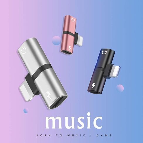 [معتمد من Apple MFi] عبوتان من محول iPhone، محول سماعة رأس لهاتف iPhone، صوت لايتنينج مزدوج + محول شاحن دونجل كابل مقسم متوافق مع iPhone 14/13/12/11/XS/XR/X/SE/8/7 iPad in Kuwait