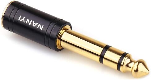NANYI 1/4'' Male to 1/8'' Female Stereo Headphone Adapter Connect Cable, Upgrade 6.35mm Jack Stereo Socket Male to 3.5mm Jack Stereo Plug Female for Headphone, Amp Adapte, Black 1-Pack in Saudi Arabia