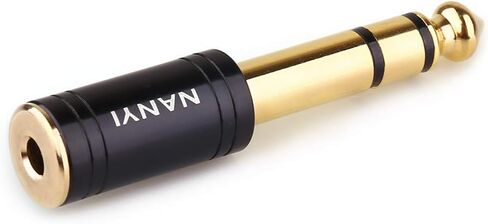 NANYI 1/4'' Male to 1/8'' Female Stereo Headphone Adapter Connect Cable, Upgrade 6.35mm Jack Stereo Socket Male to 3.5mm Jack Stereo Plug Female for Headphone, Amp Adapte, Black 1-Pack in Saudi Arabia