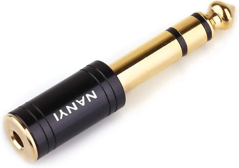 NANYI 1/4'' Male to 1/8'' Female Stereo Headphone Adapter Connect Cable, Upgrade 6.35mm Jack Stereo Socket Male to 3.5mm Jack Stereo Plug Female for Headphone, Amp Adapte, Black 1-Pack in Saudi Arabia
