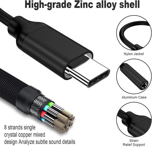 USB Type C to 3.5mm Female Headphone Jack Adapter（black）, USB C to Aux Audio Dongle Cable Cord Compatible with Pixel 4 3 2 XL, Samsung Galaxy S21 S20 Ultra S20+ Note 20 10 S10 S9 Plus for iPad Pro in Saudi Arabia