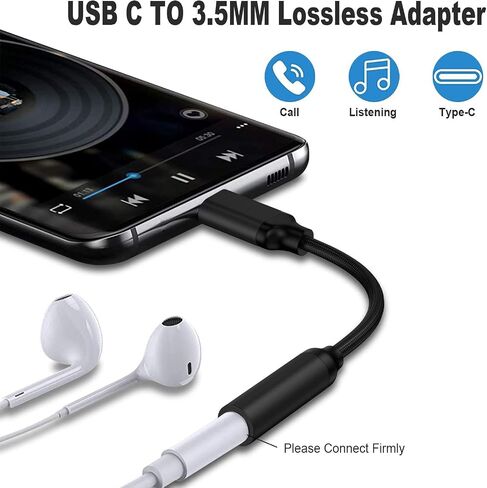 USB Type C to 3.5mm Female Headphone Jack Adapter（black）, USB C to Aux Audio Dongle Cable Cord Compatible with Pixel 4 3 2 XL, Samsung Galaxy S21 S20 Ultra S20+ Note 20 10 S10 S9 Plus for iPad Pro in Saudi Arabia