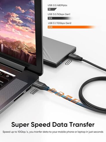 CableCreation USB C إلى USB A Cable 5FT، USB 3.1 3.2 Gen2 10Gbps Data Cable in Kuwait