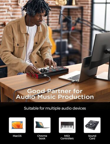 AINOPE Printer Cable to USB A, 480Mbps Printer USB B to USB C MIDI Cable in Kuwait