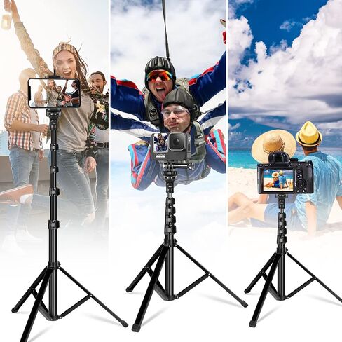 62" Phone Tripod Stand with Remote - Extendable Selfie Stick Tripod Overhead Tripod Phone Holder for iPhone 14 13 12 11 Pro Max XS XR S23 S22 S21 Android Camera iPhone Stand for Video Recording Vlog in Kuwait