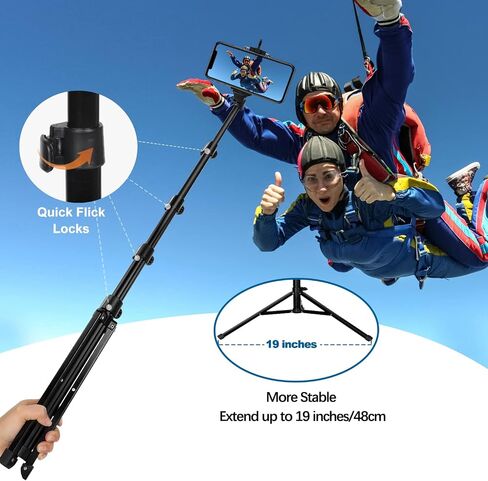 62" Phone Tripod Stand with Remote - Extendable Selfie Stick Tripod Overhead Tripod Phone Holder for iPhone 14 13 12 11 Pro Max XS XR S23 S22 S21 Android Camera iPhone Stand for Video Recording Vlog in Kuwait