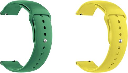 ONE ECHELON Quick Release Watch Band Compatible With Lotus Men's Digital 50039/1 Silicone Watch Strap with Button Lock, Pack of 2 (Green and Yellow) in Kuwait
