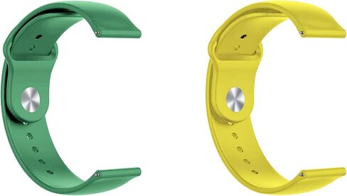 ONE ECHELON Quick Release Watch Band Compatible With Lotus Men's Digital 50039/1 Silicone Watch Strap with Button Lock, Pack of 2 (Green and Yellow) in Kuwait