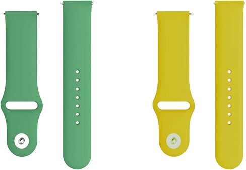 ONE ECHELON Quick Release Watch Band Compatible With Lotus Men's Digital 50039/1 Silicone Watch Strap with Button Lock, Pack of 2 (Green and Yellow) in Kuwait