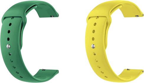 ONE ECHELON Quick Release Watch Band Compatible With Lotus Men's Digital 50039/1 Silicone Watch Strap with Button Lock, Pack of 2 (Green and Yellow) in Kuwait