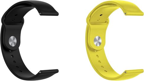 ONE ECHELON Quick Release Watch Band Compatible With Polar Pacer Silicone Watch Strap with Button Lock, Pack of 2 (Black and Yellow) in Kuwait