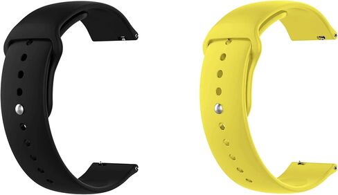 ONE ECHELON Quick Release Watch Band Compatible With Polar Pacer Silicone Watch Strap with Button Lock, Pack of 2 (Black and Yellow) in Kuwait