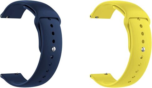 ONE ECHELON Quick Release Watch Band Compatible With Polar Unite Silicone Watch Strap with Button Lock, Pack of 2 (Blue and Yellow) in Kuwait