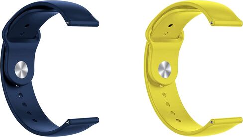 ONE ECHELON Quick Release Watch Band Compatible With Polar Unite Silicone Watch Strap with Button Lock, Pack of 2 (Blue and Yellow) in Kuwait